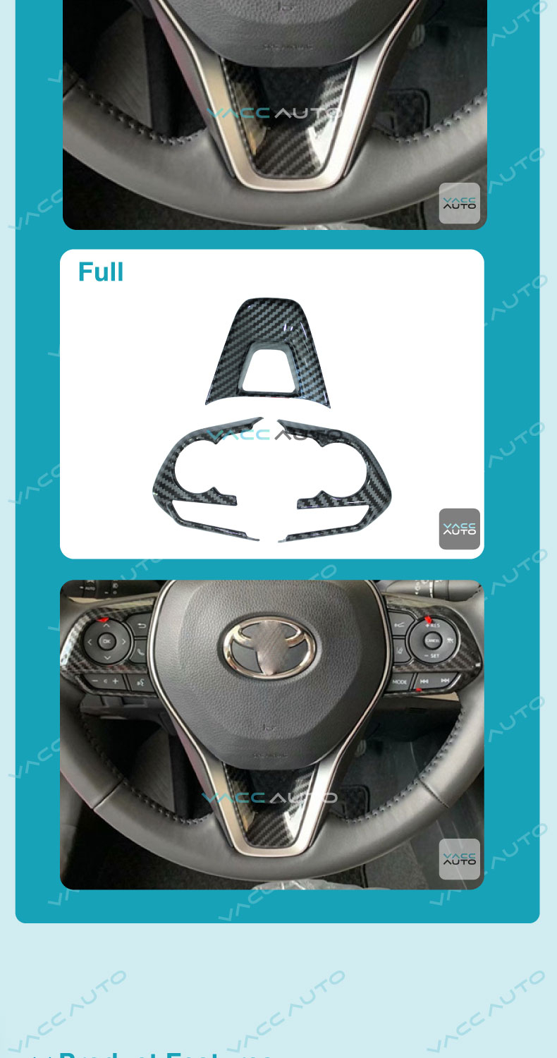 Toyota Altis E210 (2019 - 2027) Steering Wheel Cover Carbon Lining Trim ...