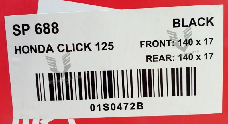 HONDA CLICK125 / HONDA VARIO 150 RACING BOY SP688 SPORT RIMS BLACK 17 ...