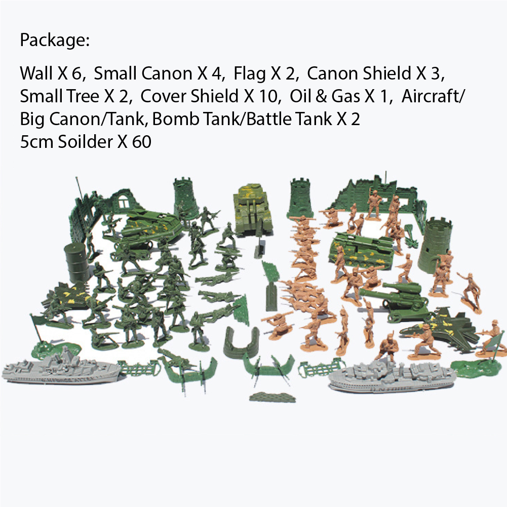 100pcs green army toys Soldier Toys military bomb tank sheltor mainan ...
