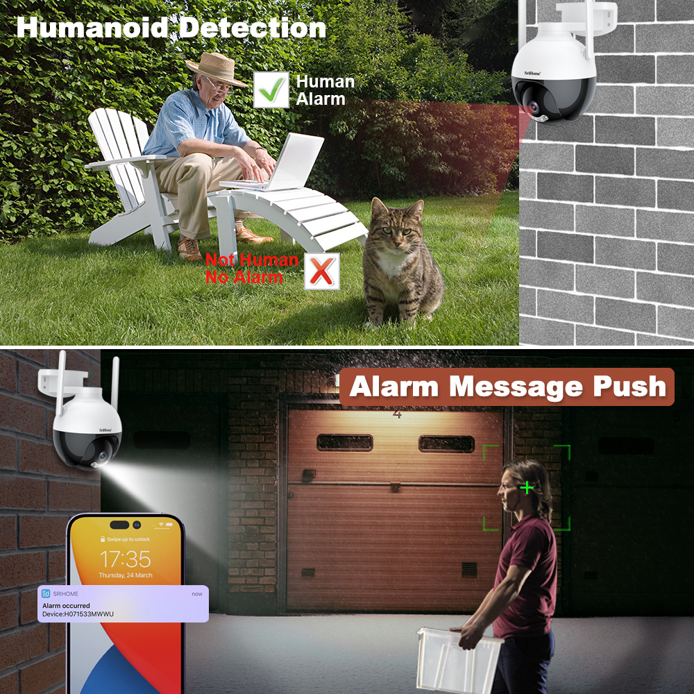 Telecamera Wifi SriHome SH035-S Con Infrarossi Luminosi Per Sorveglianza HD A 5.0 MP Con Audio E Supporto MicroSD - Foto 10