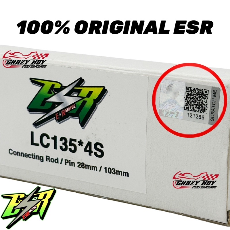ESR 100% ORIGINAL CONNECTING ROD Y15ZR Y15 LC135 4S LC135 5S 102MM ...