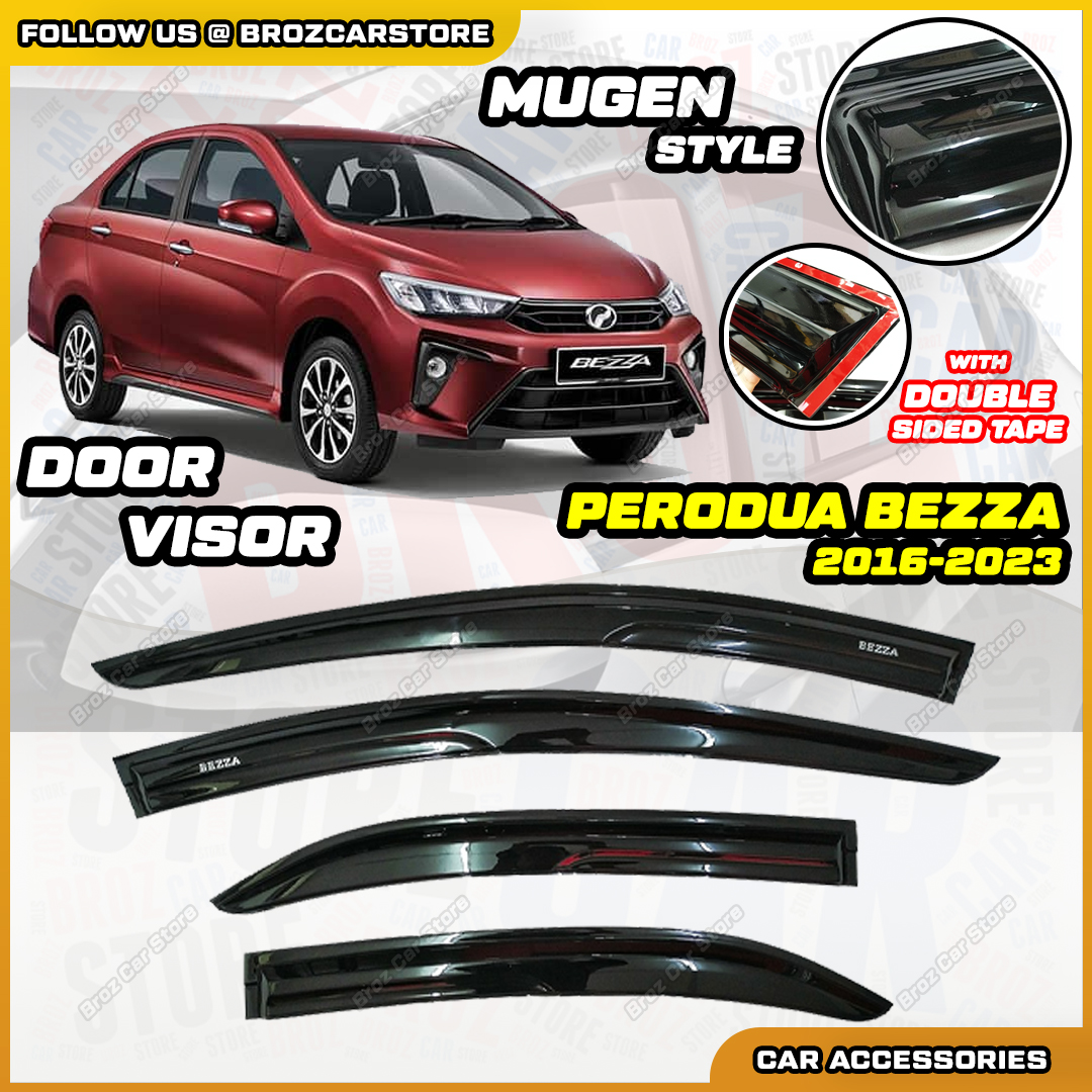 🔅 For Perodua Bezza 16-23 Door Visor Mugen Style Acrylic Air Press ...