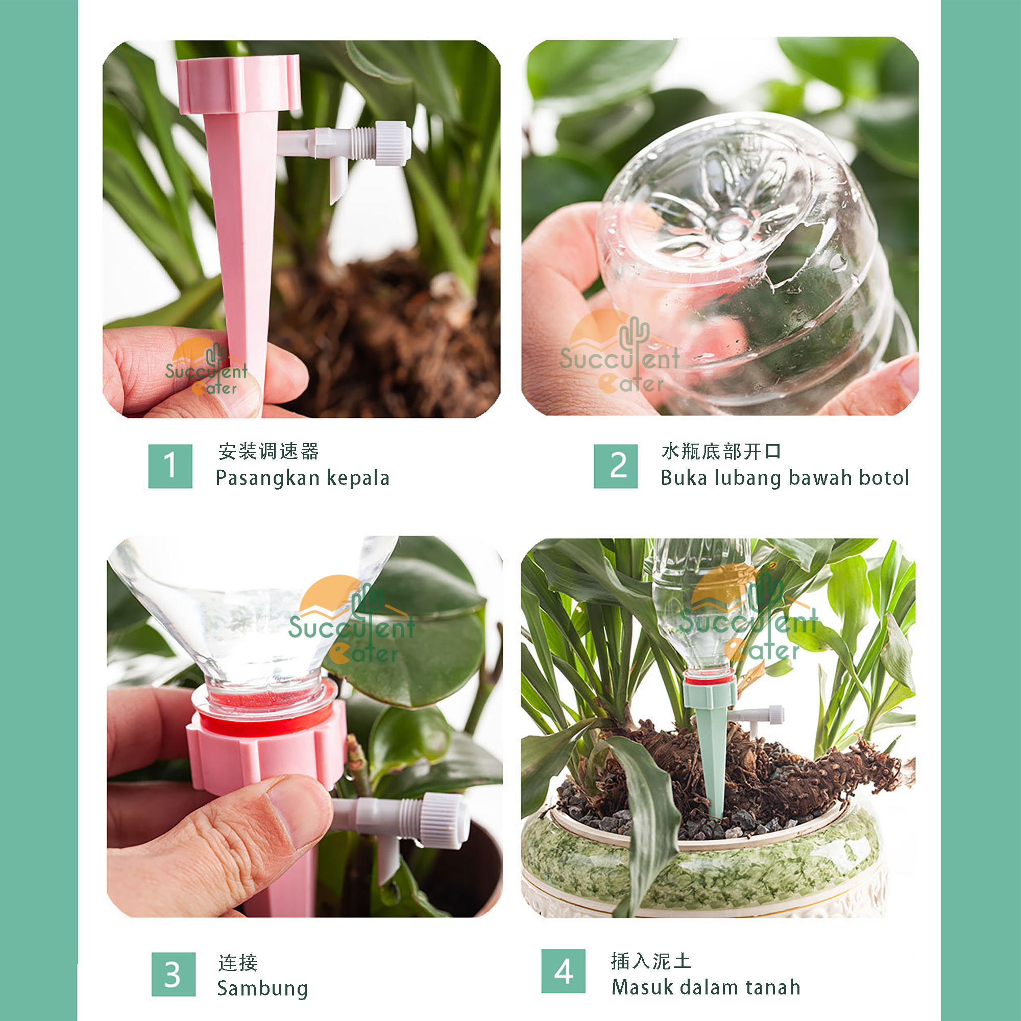 (10pcs) Auto Watering Drip Self Watering System Automatic Water Plant ...