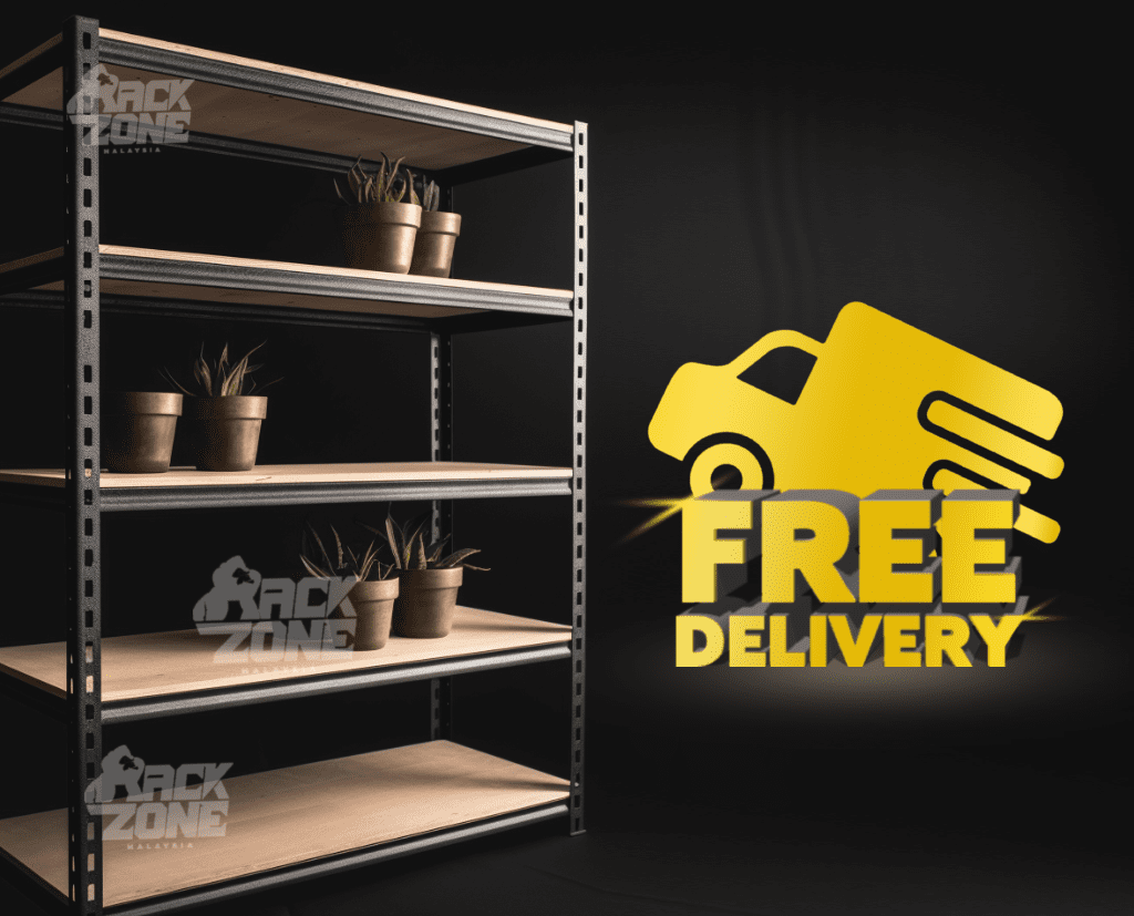 RACKZONE Black 5 Level Rak Besi Bertingkat Boltless Rack Shelf Storage Rack Shelve Rak Heavy