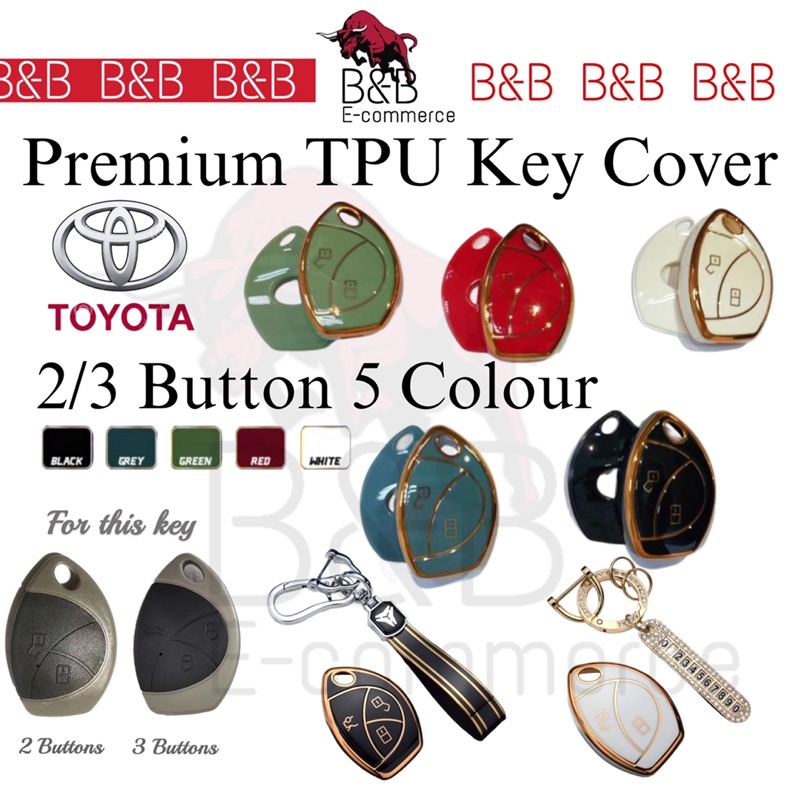 TOYOTA Vios Hilux Vigo Innova 2 3 Button Premium TPU Car Alarm Remote ...