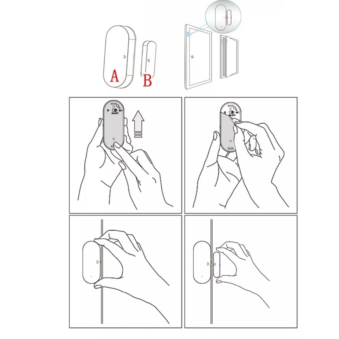 TUYA SMART WORLD ZigBee Door Sensor Alarm Wireless Magnetic Window Open ...