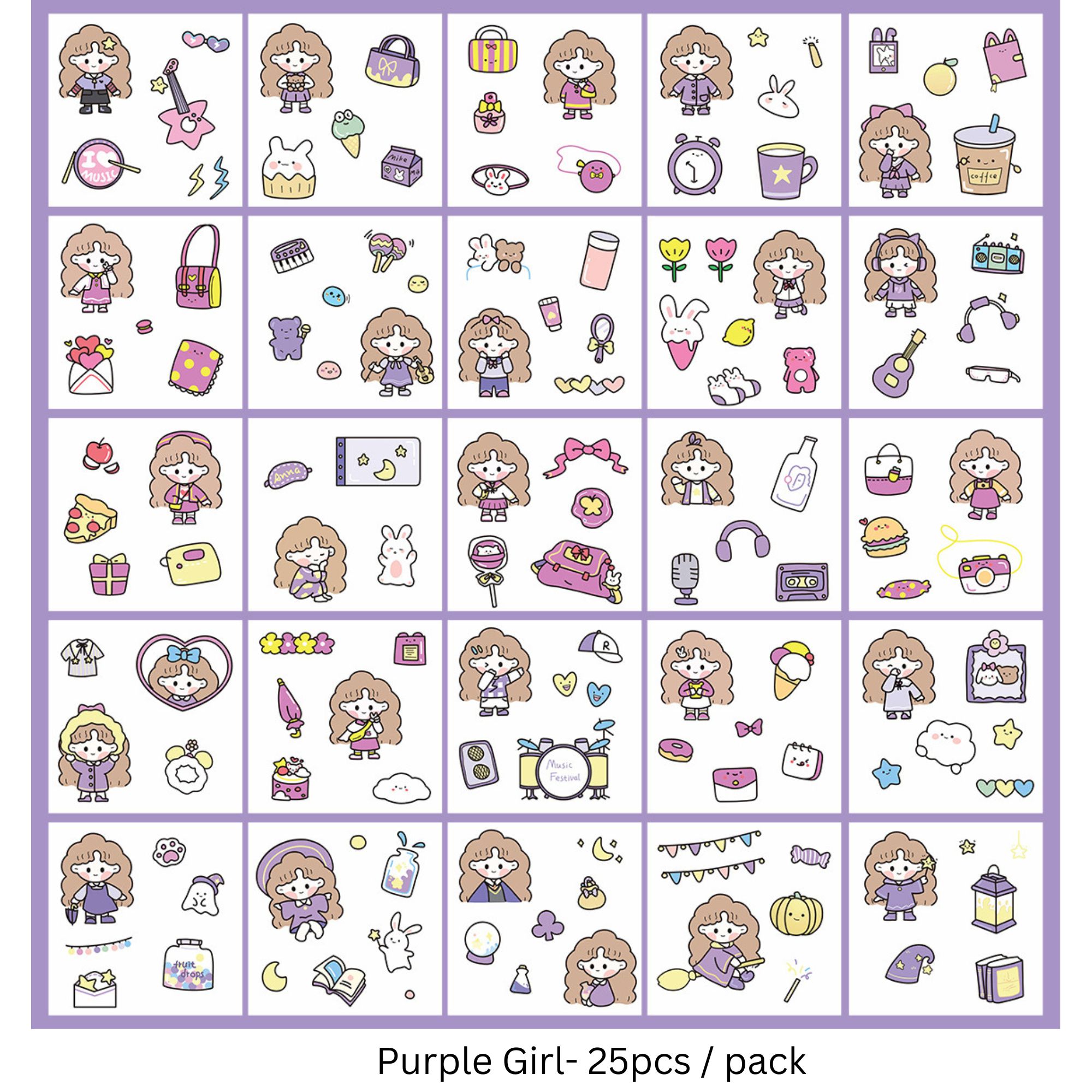 200PCS Waterproof DIY Cute Sticker Cartoon Journal Stickers PET ...