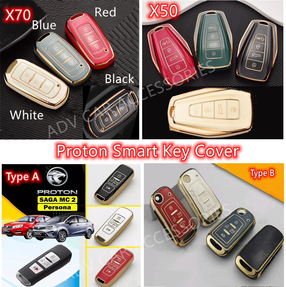 Proton Car Key Cover Chrome Reflection TPU Key Fob Case Remote Case Casing  X50 X70 Saga Persona IRIZ Waja