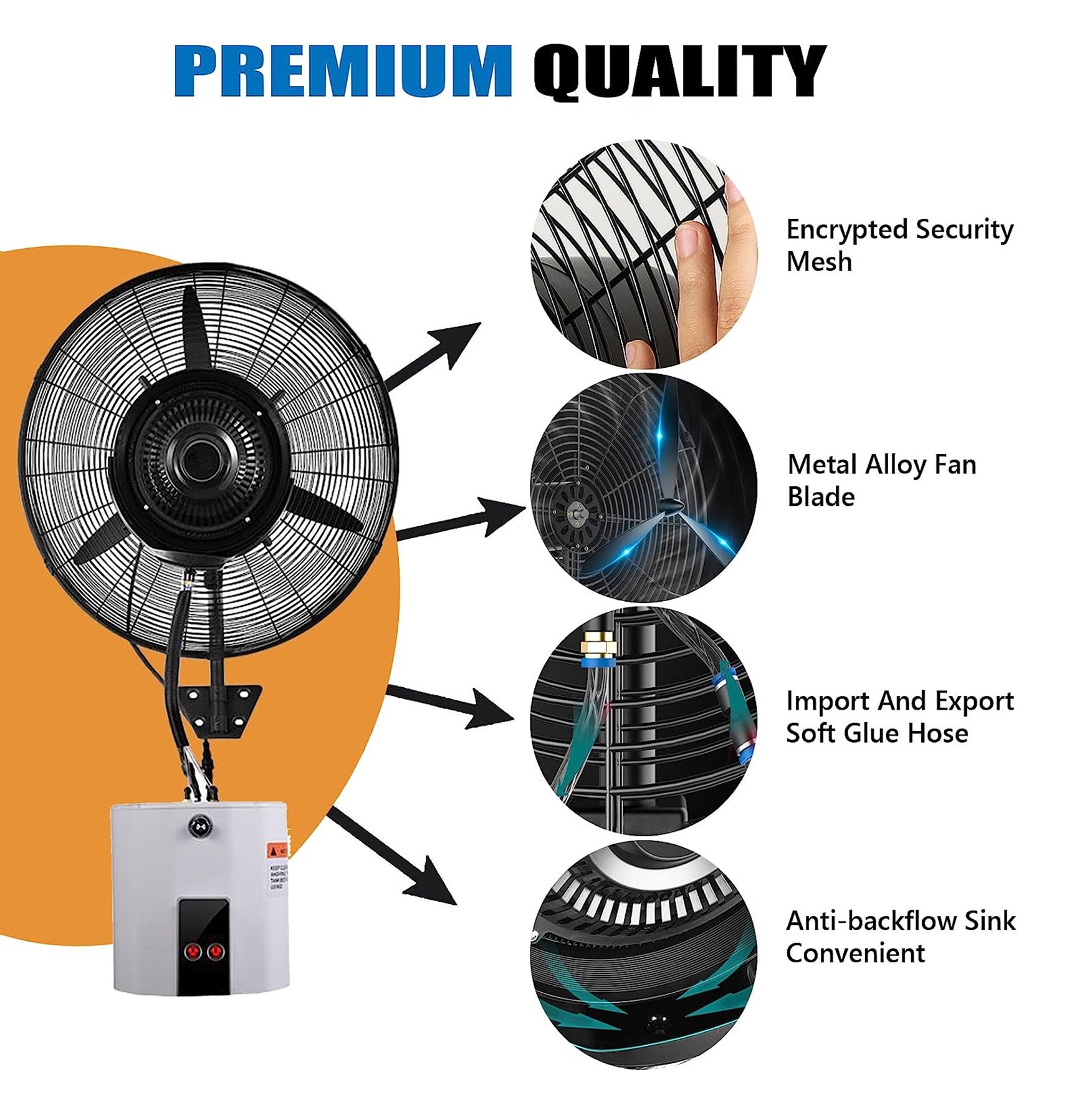 30"/26" Industrial Wall Mounted Mist Fan Auto Refill Water Atomization