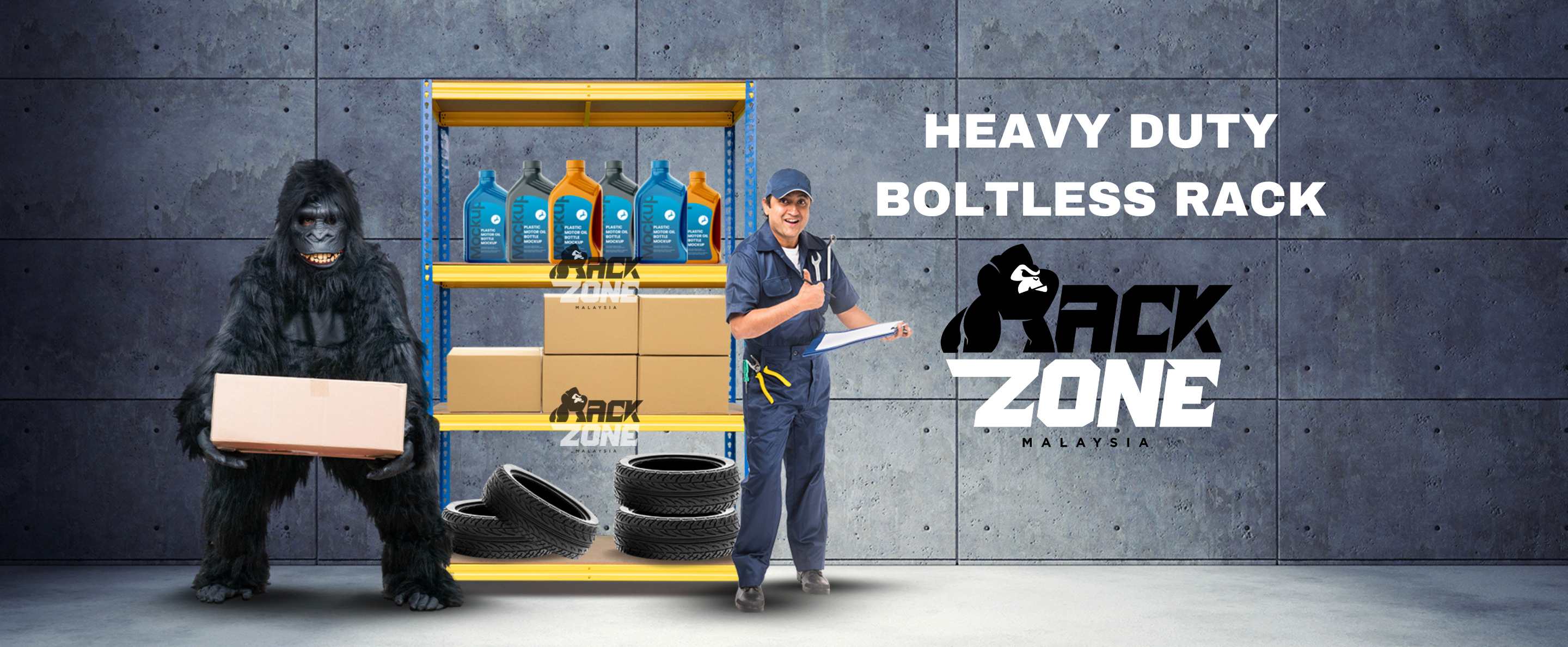 RACKZONE Black 4 Tier Rak Boltless Rack Heavy Duty Rak Besi Bertingkat Rak Dapur Kitchen Rack