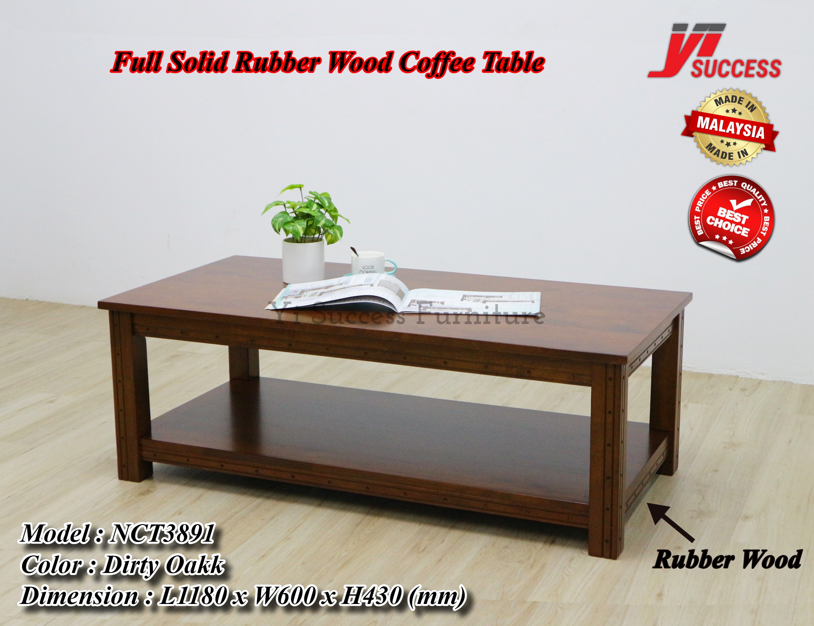 Yi Success Niko Design Full Solid Wood Coffee Table / Full Rubber Wood ...