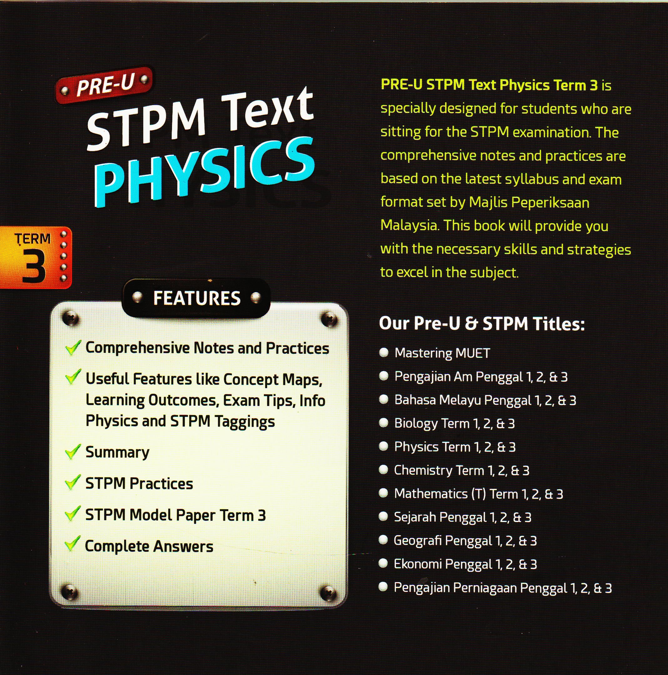 PRE-U STPM TEXT PHYSICS -TERM 3 | Shopee Malaysia
