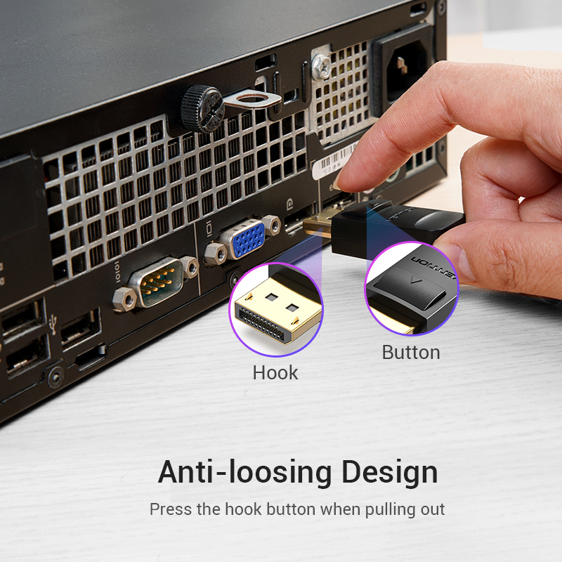 Vention 4K DisplayPort to HDMI Cable DP to HDMI Male for PC Computer ...
