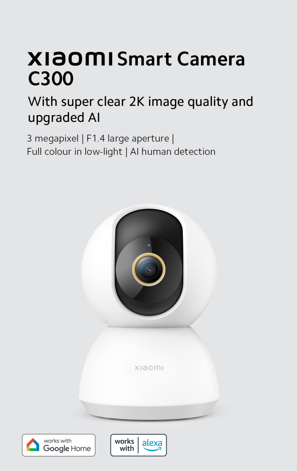 Xiaomi Smart Camera C300 AI human detection effectively filters false alarm  supports remote viewing on multiple devices and 16x speed playback