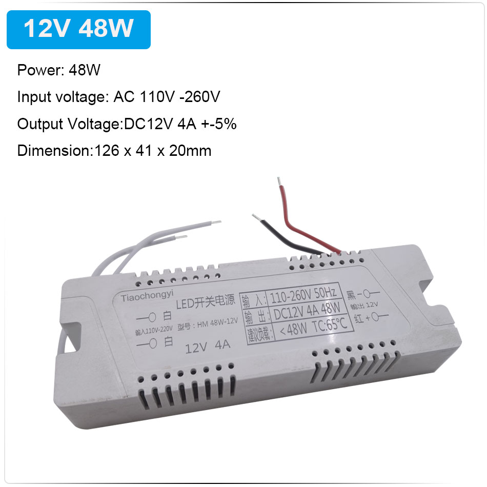 DC12V To 240V LED Power Supply Power Adapter Transformer Driver 48W ...