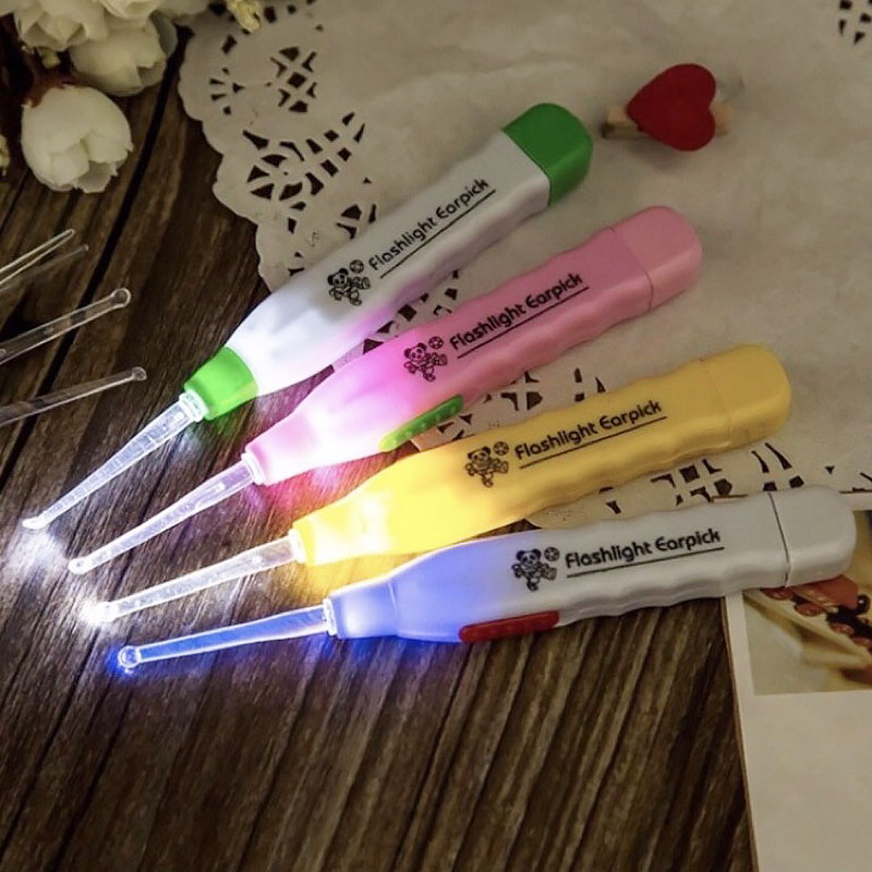 𝟑 𝐈𝐍 𝟏 LED Light Earpick Tweezer Sets Earwax Removal Cleaner Tools ...