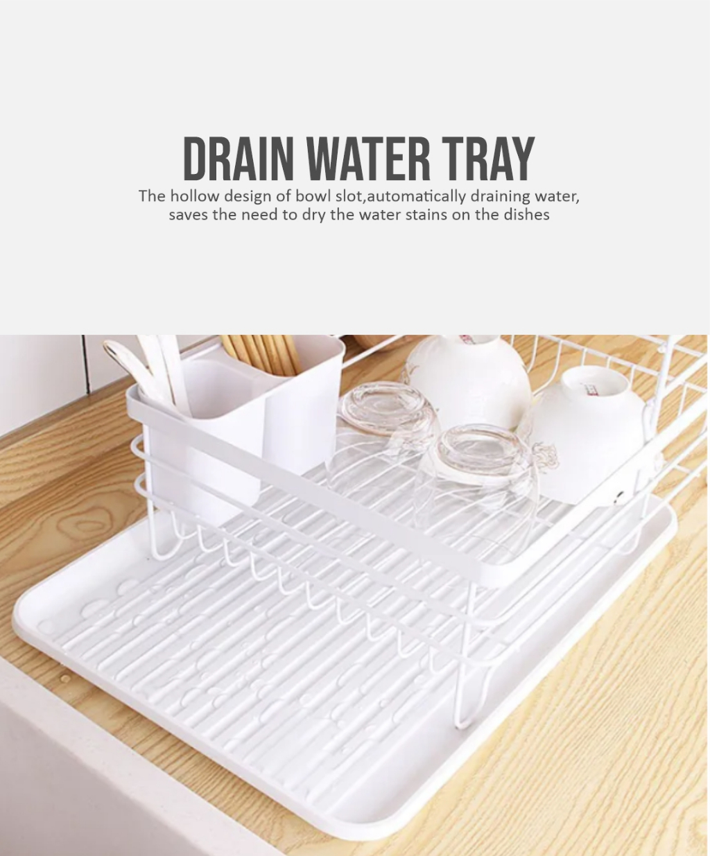 Japanese Style Minimalist Double Layer Kitchen Dish Rack Drainer Tray ...