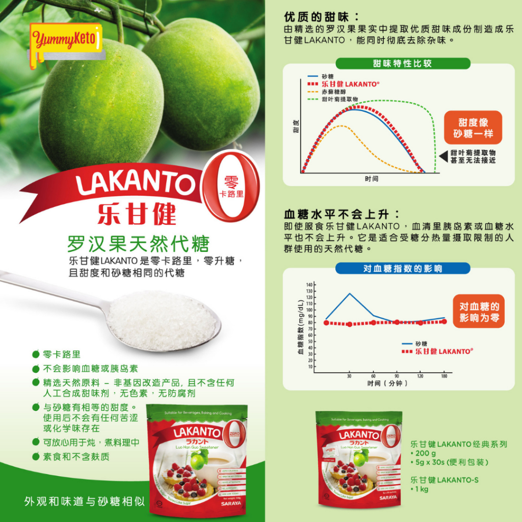 LAKANTO CLASSIC Sweetener 1kg Keto Sugar Substitute [HALAL] Pengganti ...