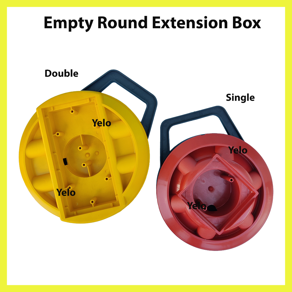 Double Or Single Round Extention Plug Box Empty Round Box | Shopee Malaysia