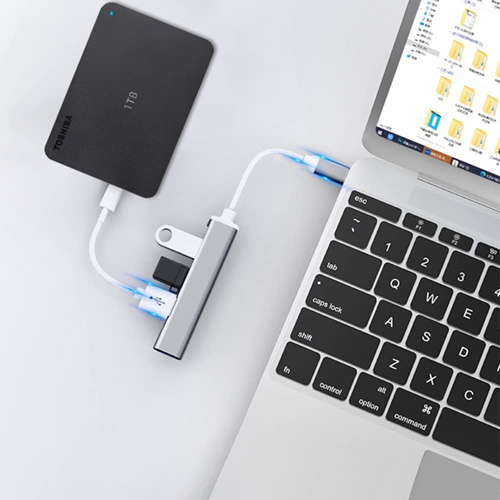 Type-C to USB Hub 4 Port Type to USB Mini Multi-interface Adapter For ...