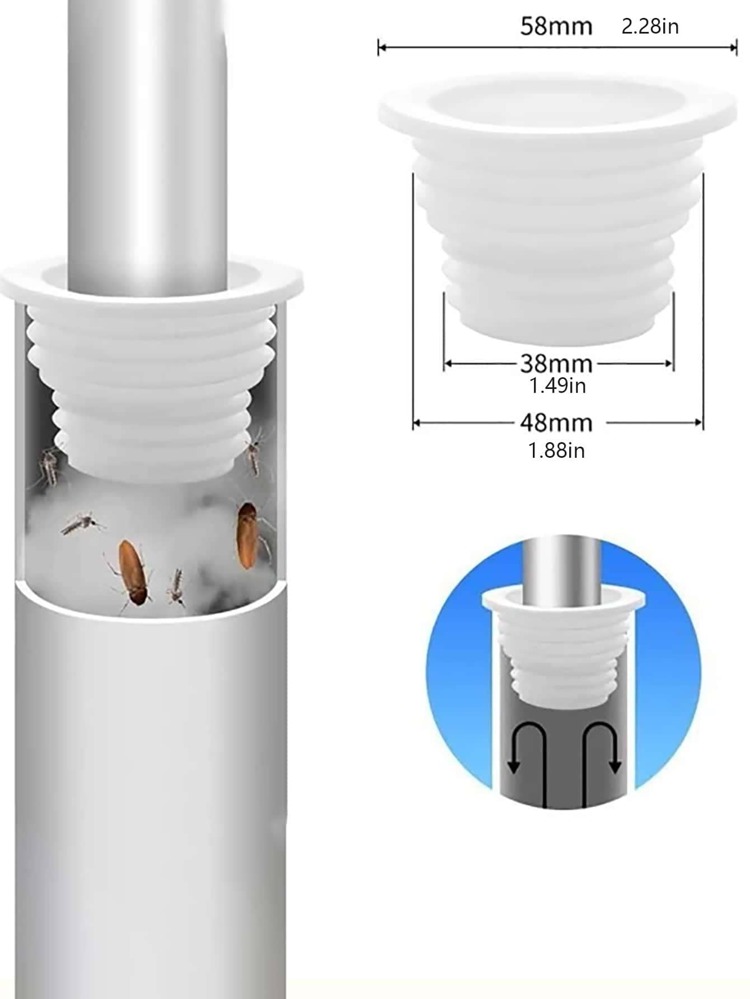 1PC Sewer Pipe Drain Silicone Washing Machine Floor Pipe Pest Control ...