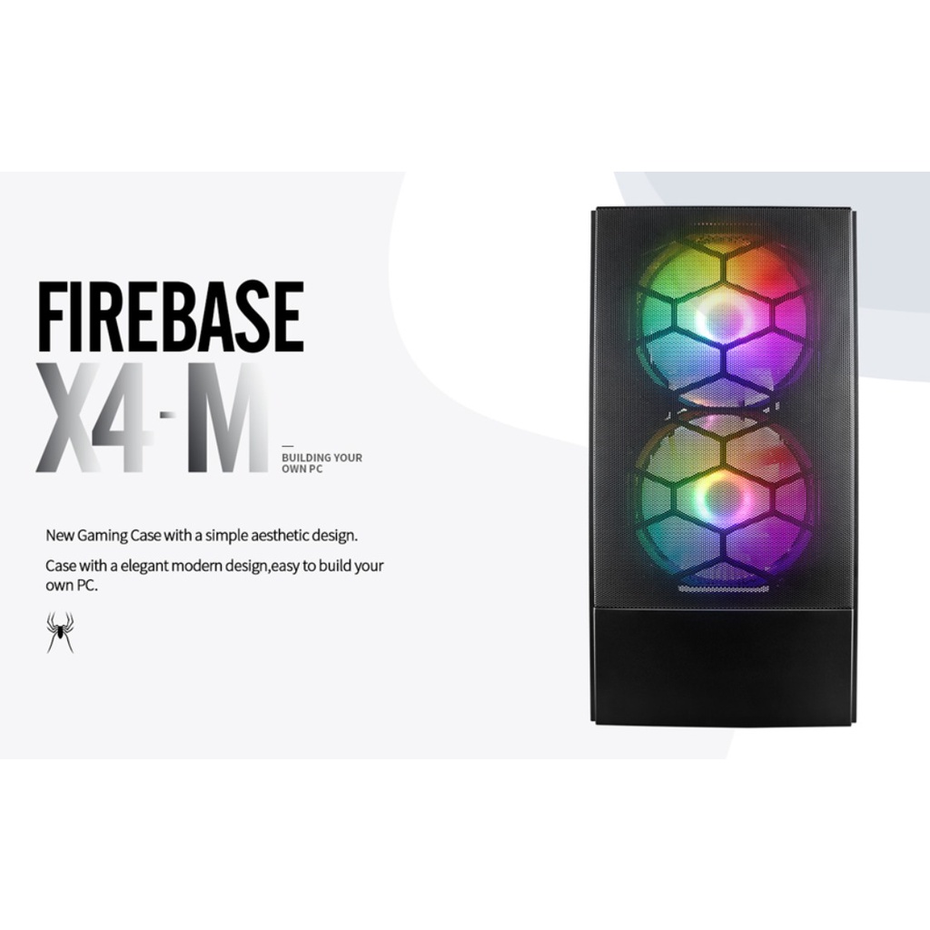 1st Player FIREBASE X4-M RGB Gaming Casing Mid Tower MATX Micro ATX PC ...