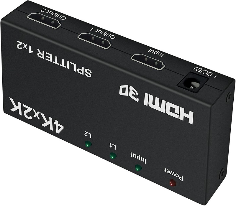 4K HDMI Splitter 1 in 2 Out High Speed Ultra HD 4K30Hz 3D Full HD 1080p ...