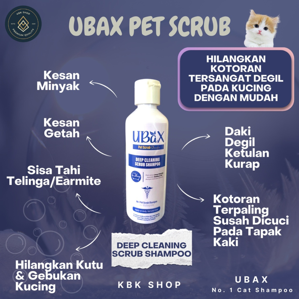Ubax Pet Scrub Shampoo Kucing Shampoo Kutu Kurap Fungus Kucing Bau ...