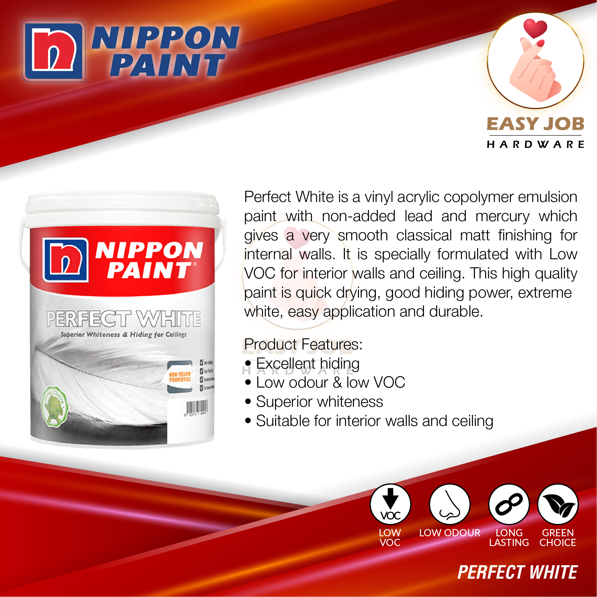 🔥 (Matt) Nippon Perfect White 15L Nippon White Paint Nippon Paint