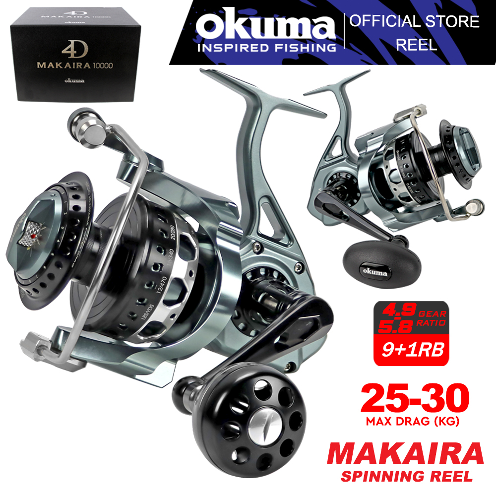 Okuma MK-10000L Makaira Machined Aluminum Spinning Reel