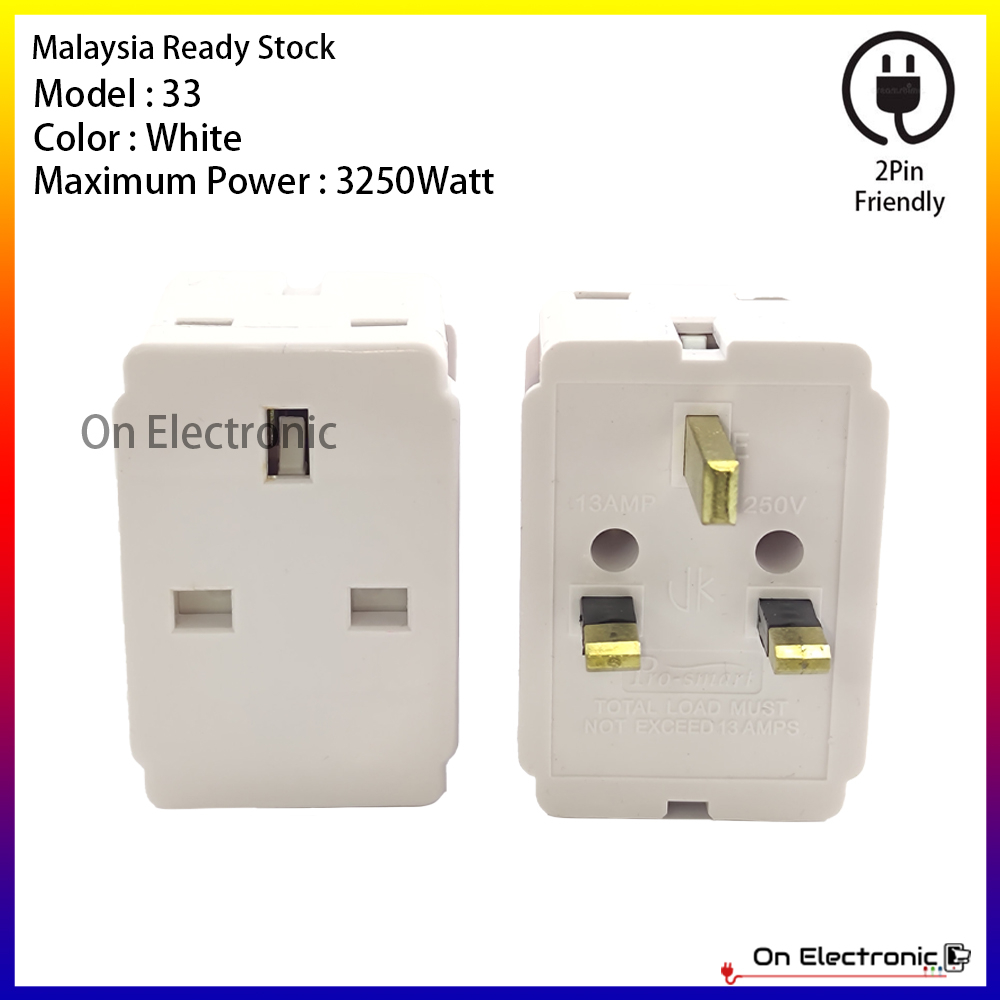 3 Way 13A Multi Universal Socket Adaptor Travel Extension Plug Multi ...