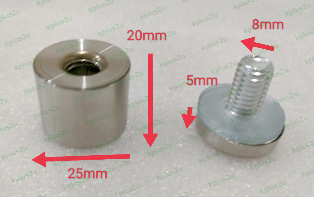 25mm Diameter Stainless Steel Glass Holder Standoff Nut Wall Mounting