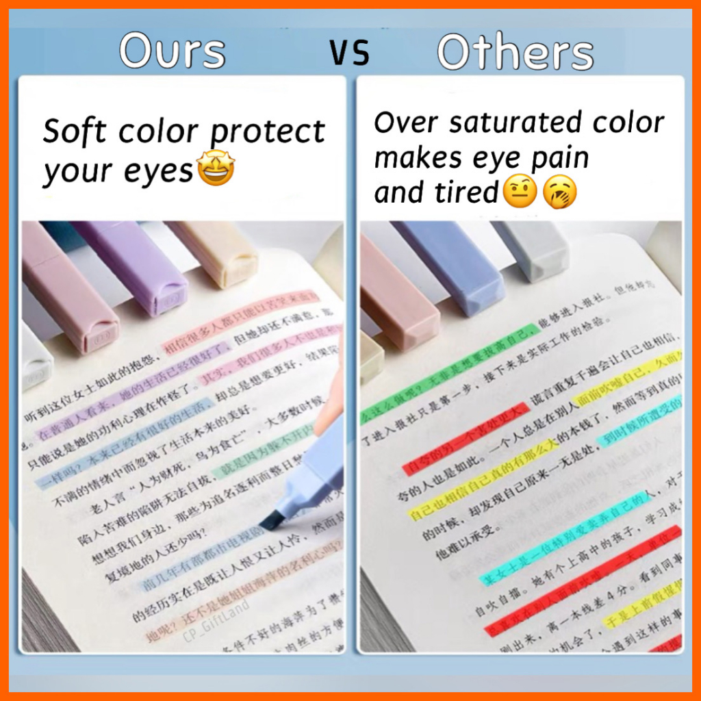 Highlighter Pen 6pcs Double Head Soft Tip Highlight Pen Set Pastel ...