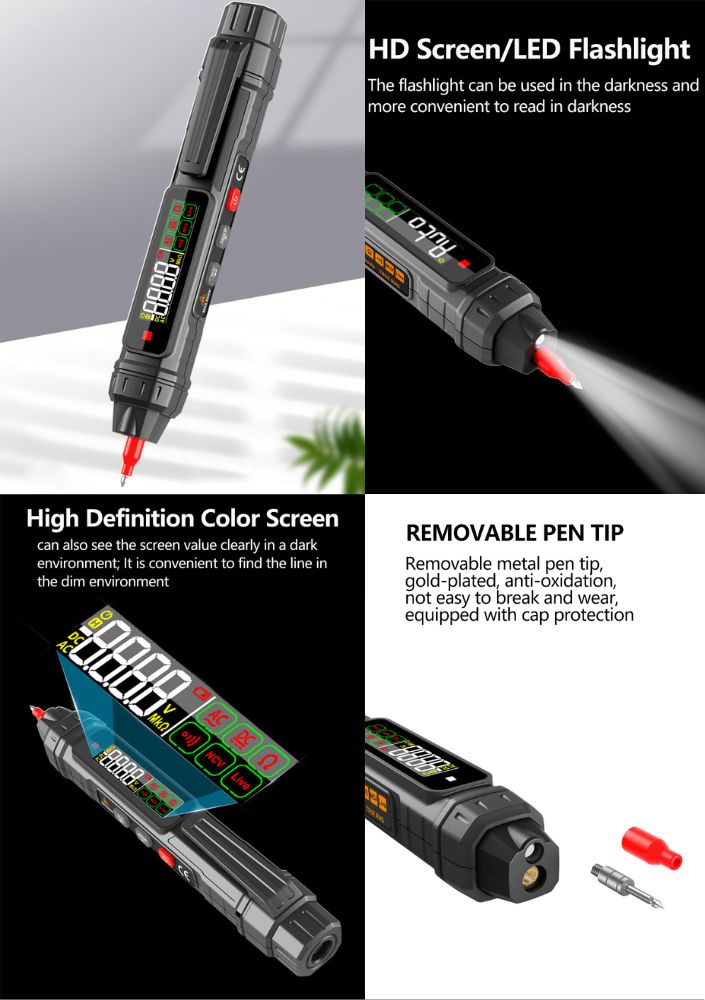 Pen Type Digital Multimeter AC/DC Voltage Tester Non-Contact Voltmeter ...