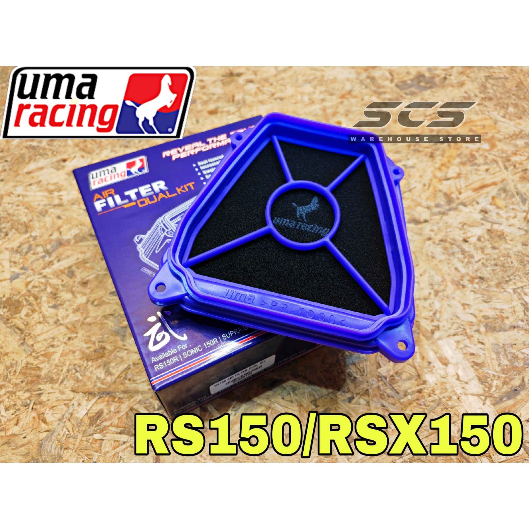 { READY STOCK } Uma Racing Dual Kit Air Filter RS150 V2 V2 / RSX150 ...