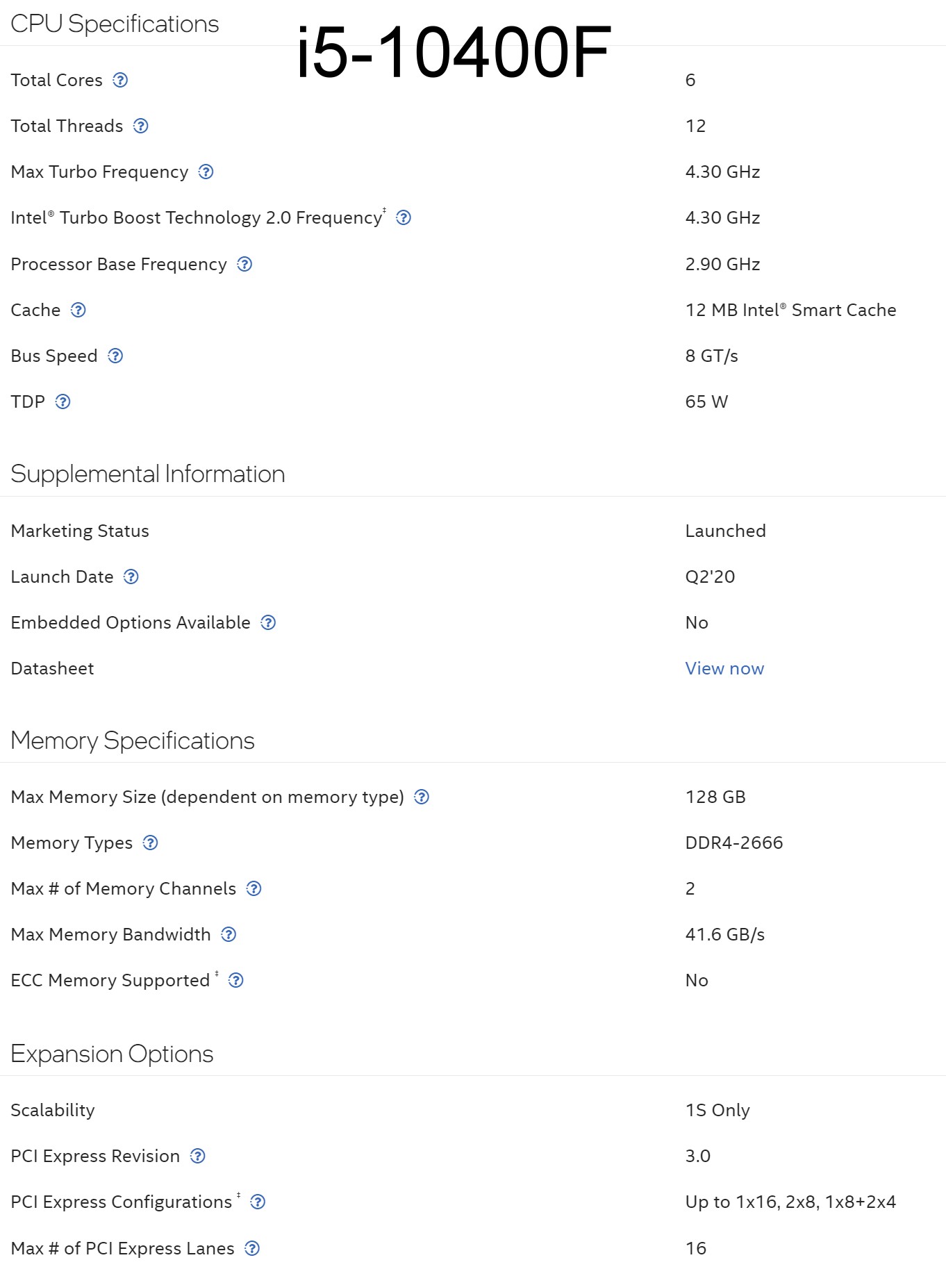 Intel Core i5 10400F / i5-10400 / 11400 F / 10600KF Processor 10th 11th ...
