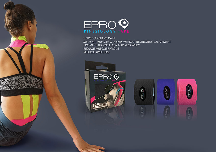 6.5M EPRO Kinesiology Tape Sport Tape KT Tape (Blush Pink). Included ...