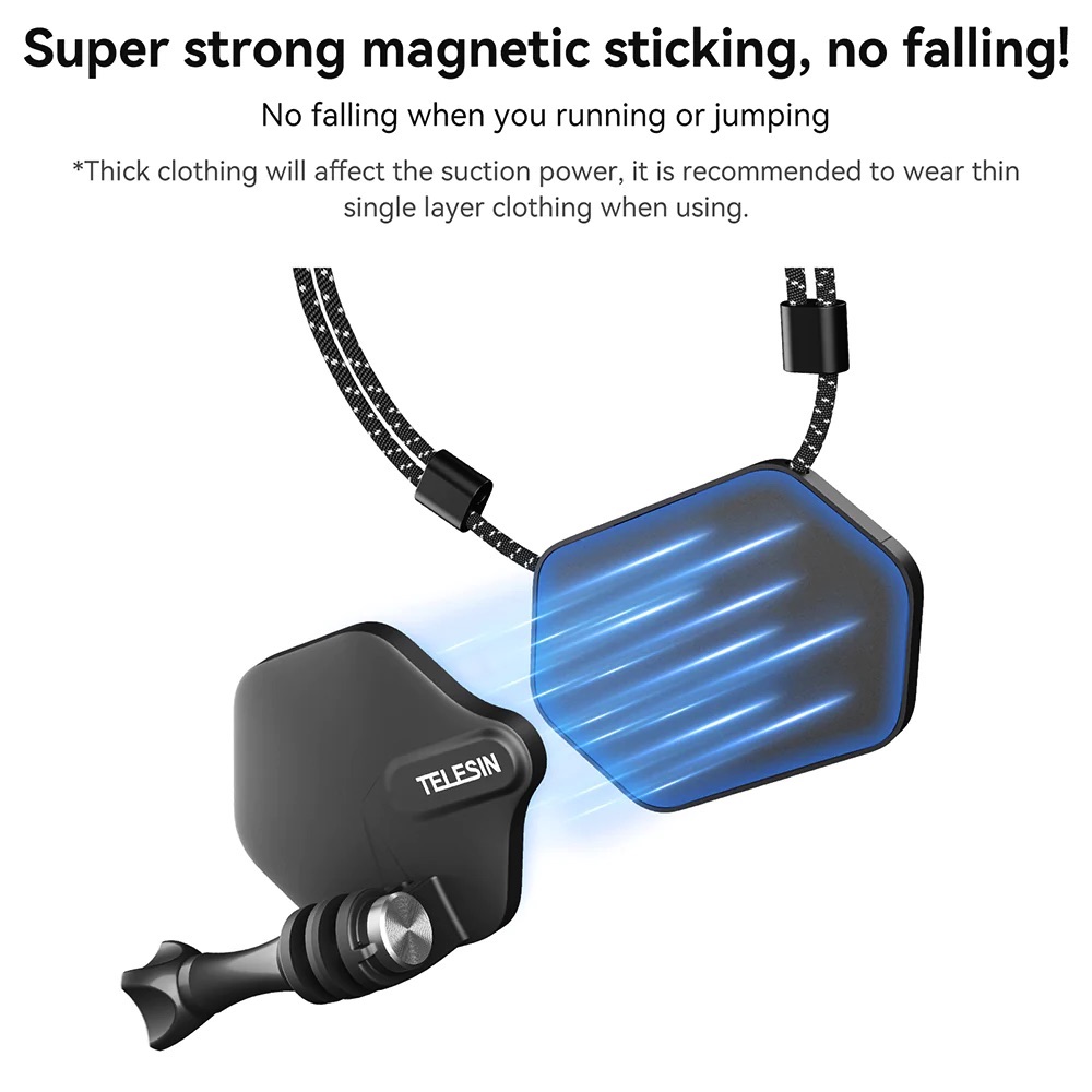 TELESIN Magnetic Lanyard Pendant Chest Strap Mount + Nano Sticker Kit ...