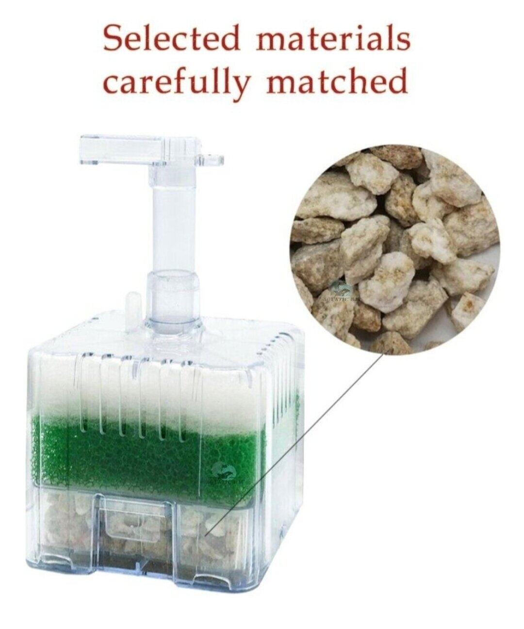 XINYOU Aquarium Square Sponge Filter Purify Water Silent Natural Stone ...