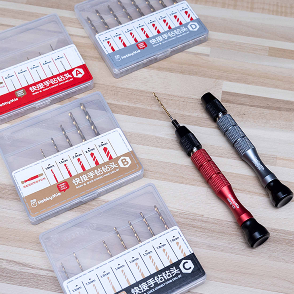 (HobbyMio) HMZ01 Hand Drill & Bit - Quick Release Mini Pin Vise Twist ...