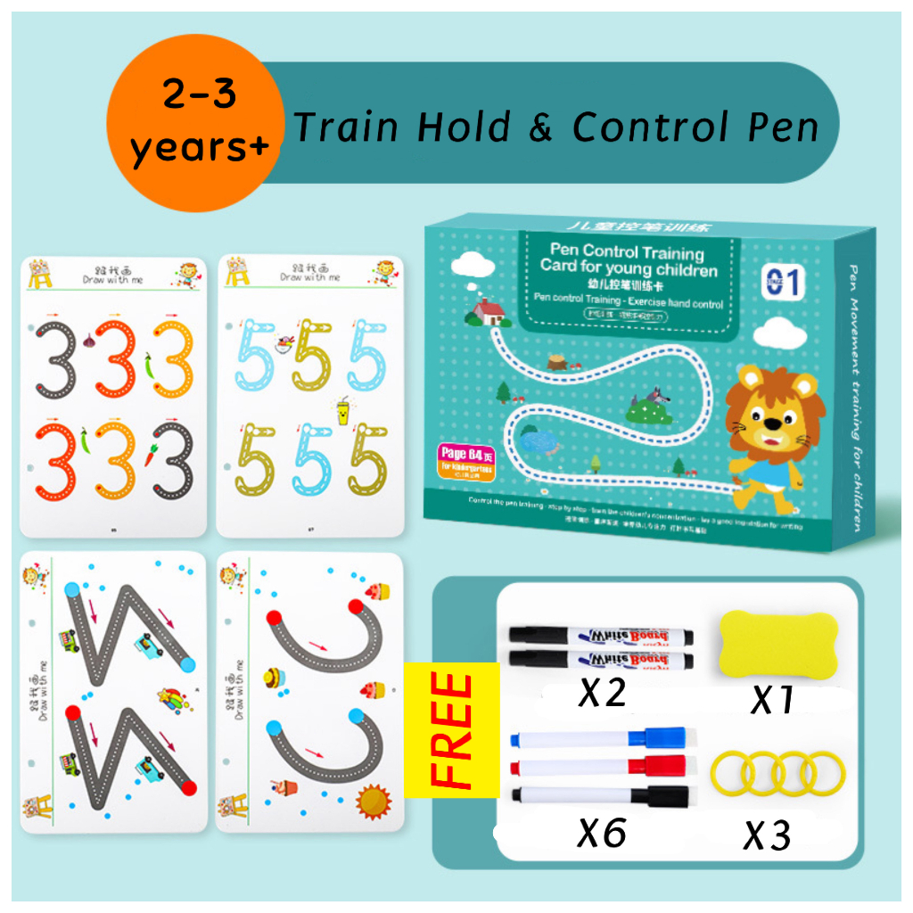Kid Magical Tracing Workbook with Erasable Pen Control Drawing Thinking