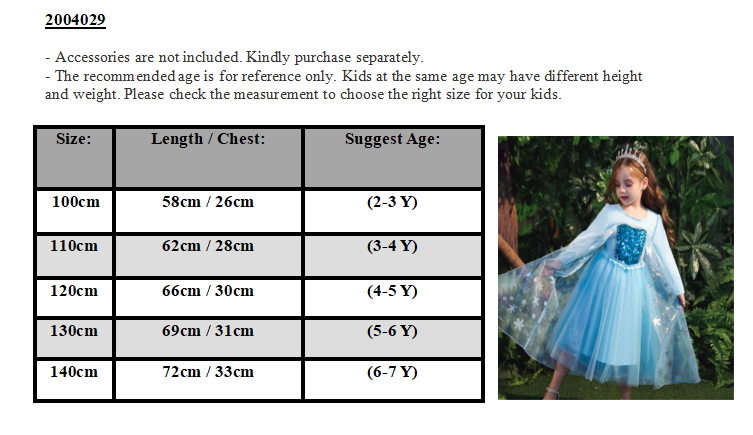 EASY WEARHOUSE COTTON High Quality Girls Fr@zen Princess Dress Party ...