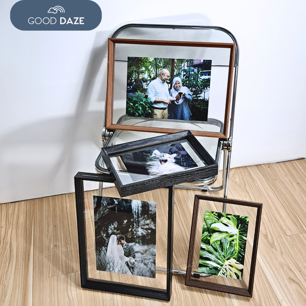 【GOOD DAZE】A4 A3 Frame Gambar Transparent Floating Frame wood glass ...