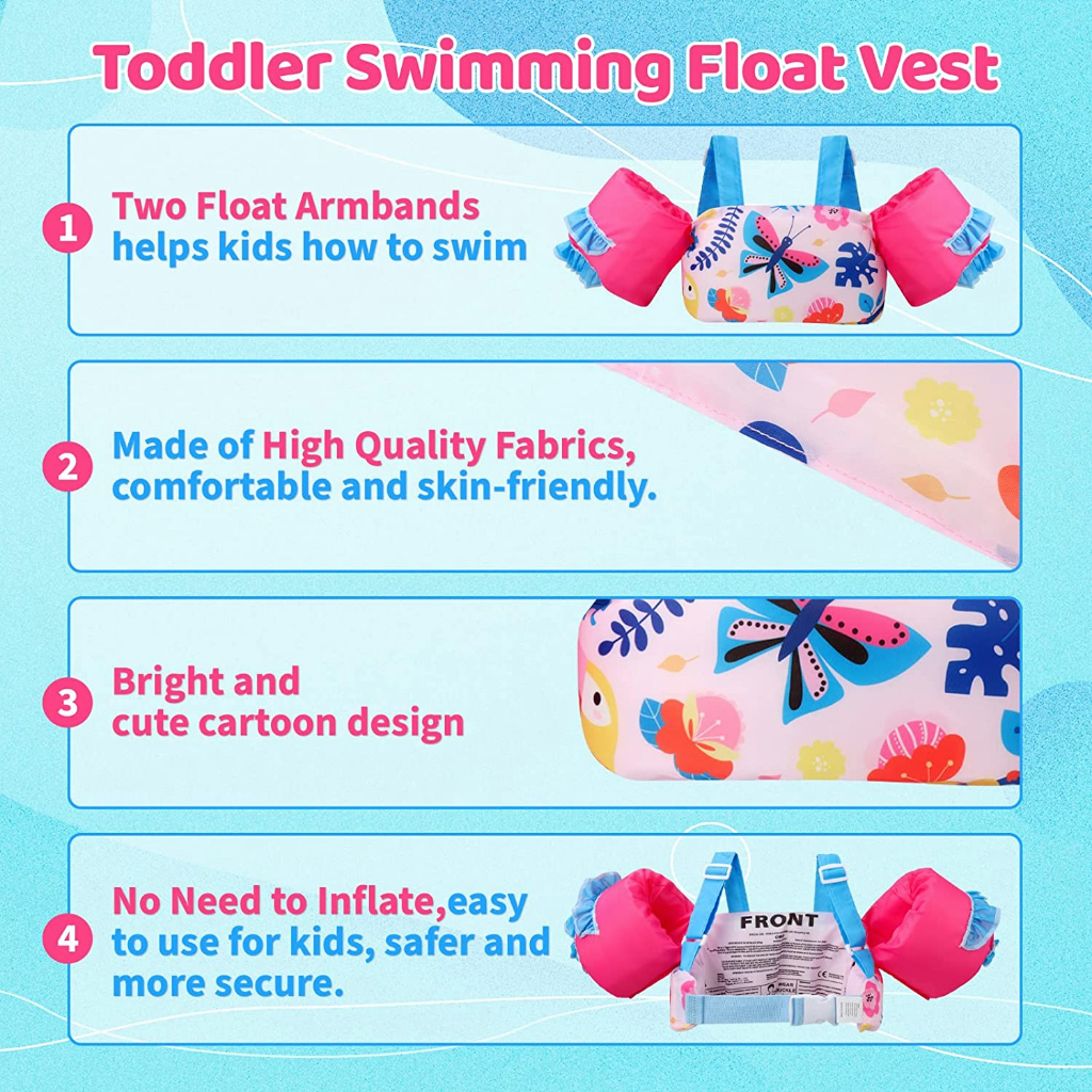 Gogokids Kids Safety Swimming Life Jacket Arm Chest Float Life Jacket ...