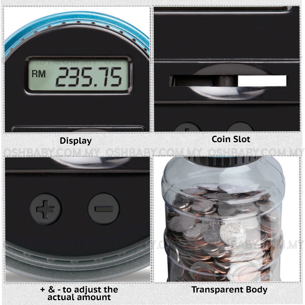 Piggy Bank TABUNG DIGITAL Coin Saving Box Counter LCD Duit Syiling ...