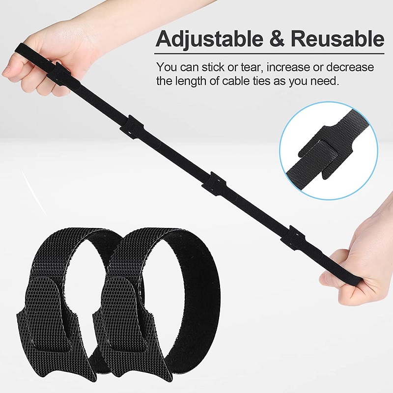 Cable Ties Reusable, Adjustable Cord Ties, Microfiber Cloth Cable ...