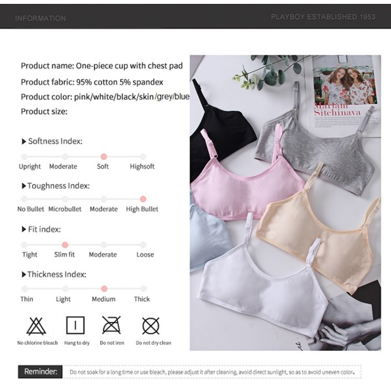 Teenage Girl Cotton Training Bra Kids Girls Underwear Children Early ...