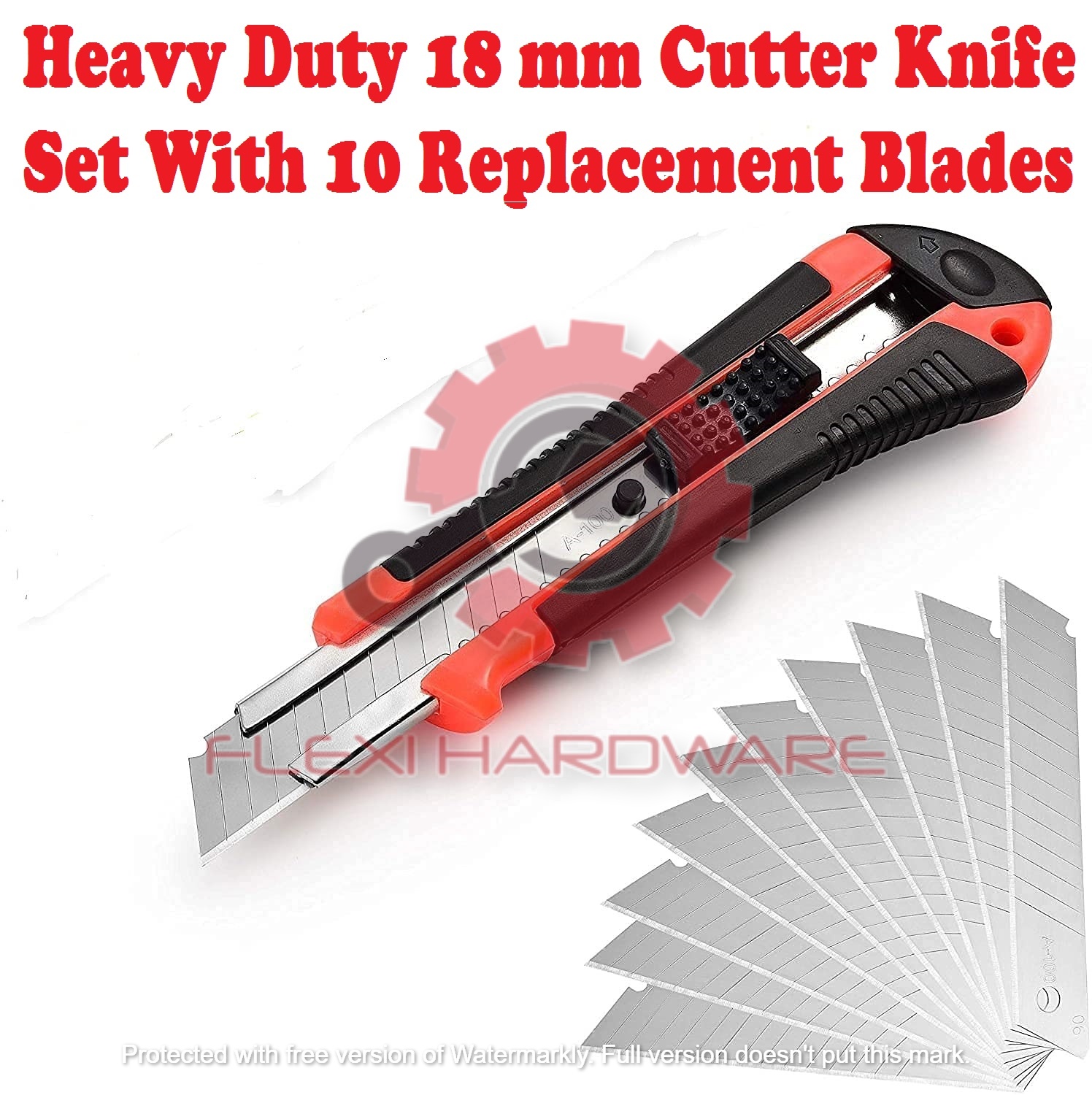 Heavy Duty 18 mm Cutter Knife Set With 10 Replacement Blades | Shopee ...