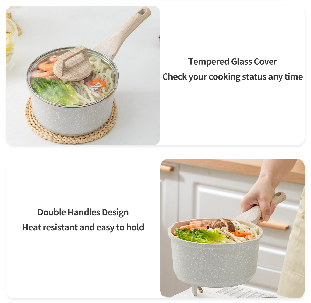 Simplus 18CM Saucepan Teflon Non-Stick Coating PFOA Free Compatible ...
