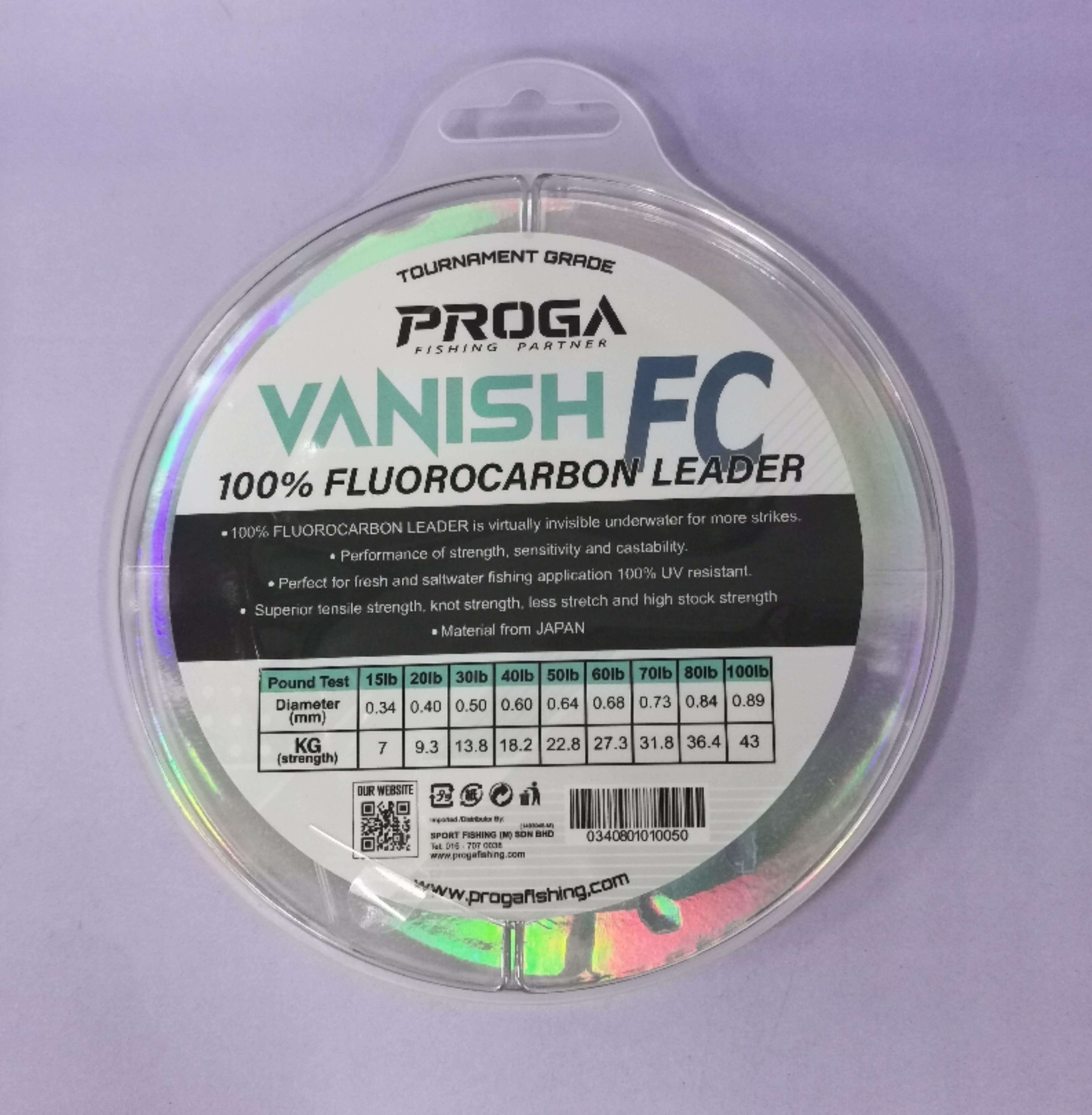 PROGA VANISH FC 100% FLUORO CARBON SHOCK LEADER 30m ( JAPAN MATERIALS ...